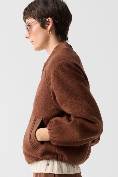 Editha Woollen Blouson In Brown
