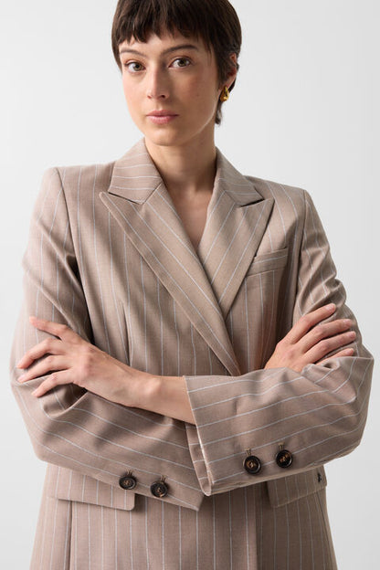 Virgin Wool Blazer Janina In Camel