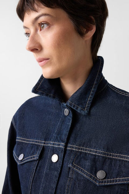 Panya Denim Jacket In Dark Denim Blue