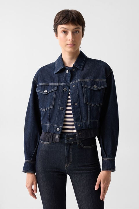 Panya Denim Jacket In Dark Denim Blue