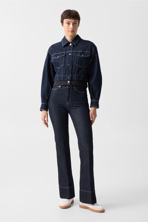 Panya Denim Jacket In Dark Denim Blue