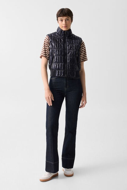 Sally Quilted Waistcoat In Navy Blue