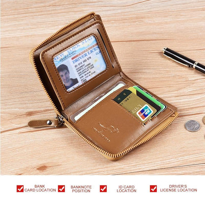 Men Wallet Zipper  Purse ( RFID PROTECTED )