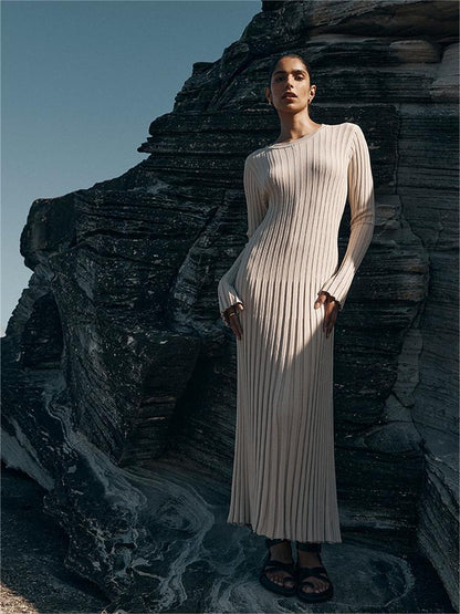 Fall New Sleeved Knit Midi Dress (Buy 2 Free Shipping)