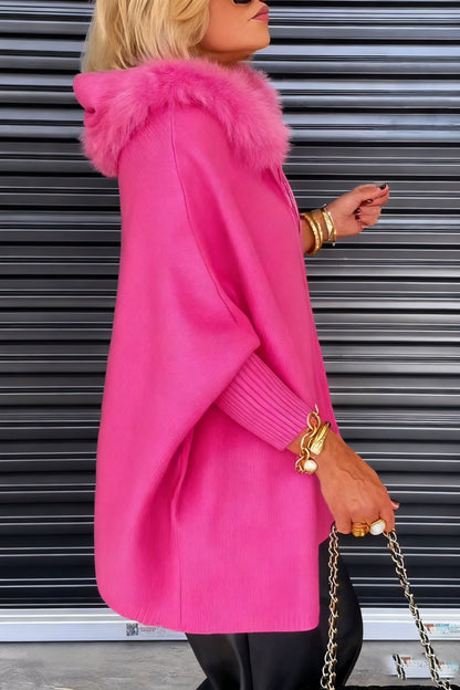 Women's Fur Collar Solid Color Casual Jacket