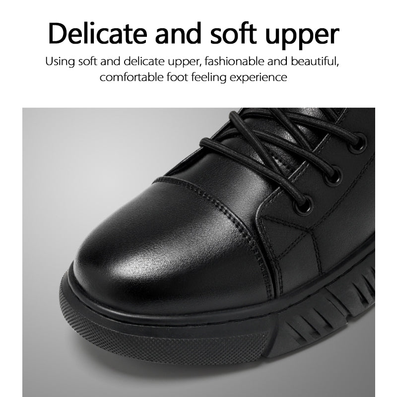 Men's Genuine Leather Boots | Casual & Versatile | Waterproof & Fleece-Lined