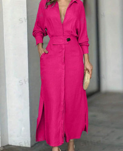2024 Solid color maxi dress