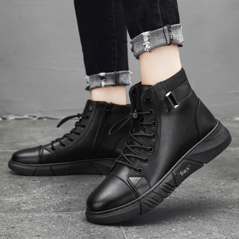 Men's Genuine Leather Boots | Casual & Versatile | Waterproof & Fleece-Lined