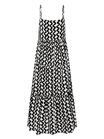 Strapless maxi dress with square neckline and slit