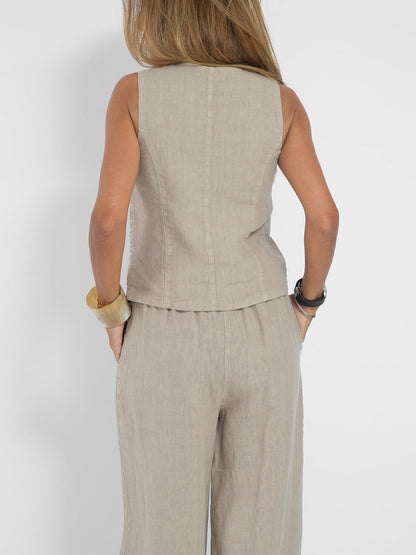 Vest & Pants Cotton Leisure Suit