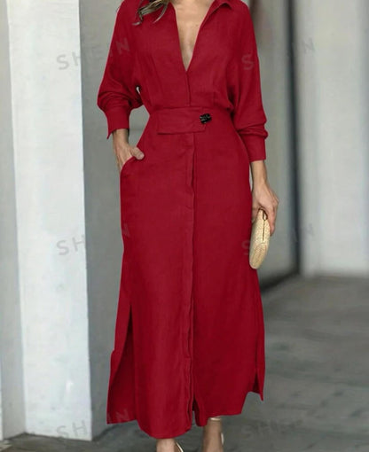 2024 Solid color maxi dress