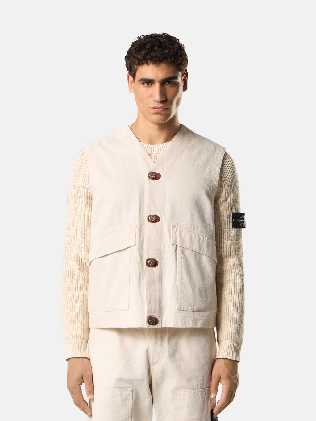 G100012 NATURAL COTTON GABARDINE_STONE ISLAND RAW BEAUTY