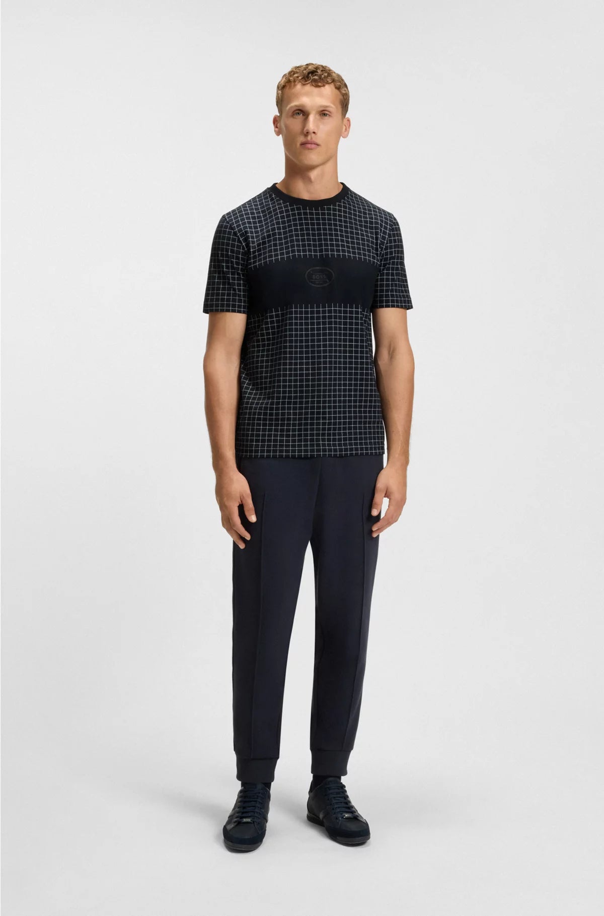 PIMA-COTTON T-SHIRT WITH CHECK PRINT