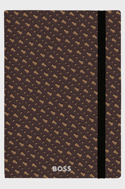 A5 MONOGRAM-PATTERN NOTEBOOK AND BALLPOINT PEN SET