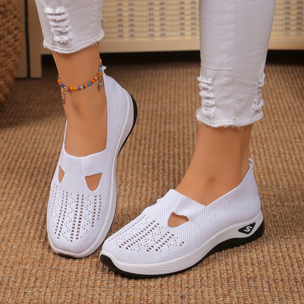 2026 Spring Summer Women's Slip-Ons | Airy Knit Fabric & All-Day Comfort